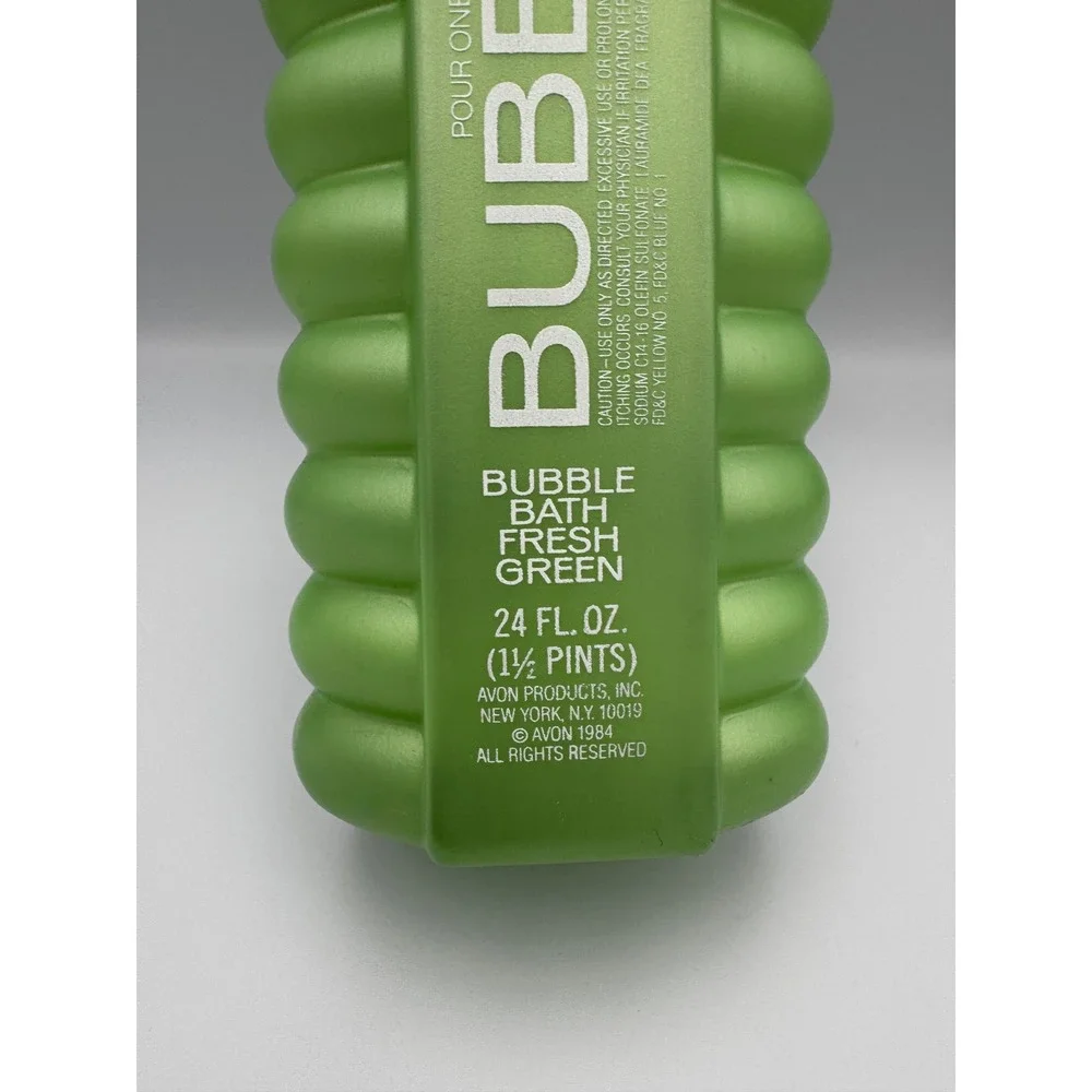 Vintage 1984 Avon FRESH GREEN Bubble Bath 24 oz Bottle New NOS Sealed Retro 80s